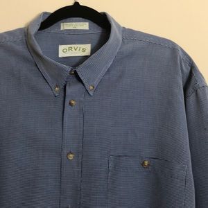 Orvis Blue Long Sleeve Button Down Shirt Size XXL